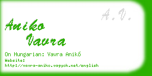 aniko vavra business card